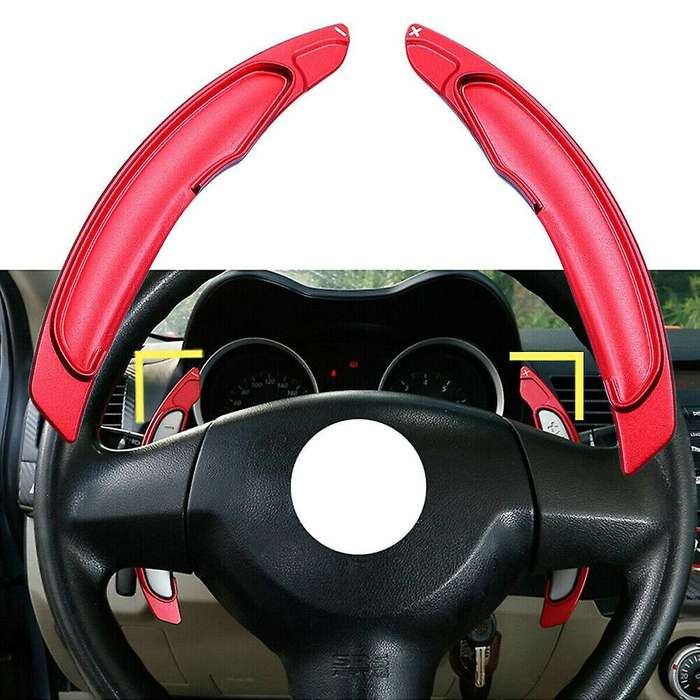 Red Aluminum Alloy Wheel Paddle Shifter Extension for Mitsubishi