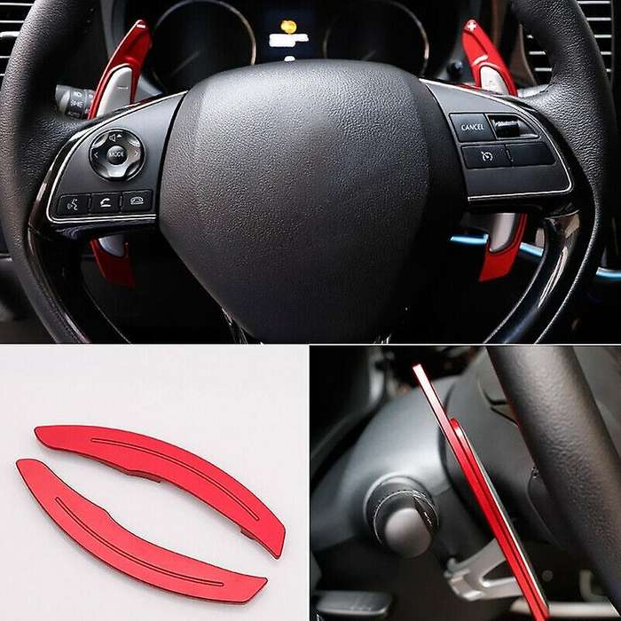 Red Aluminum Alloy Wheel Paddle Shifter Extension for Mitsubishi