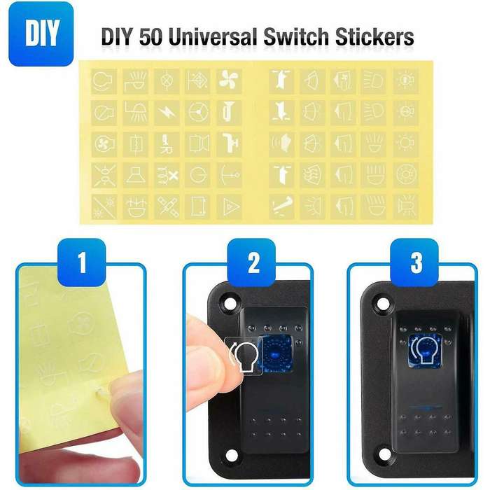 3gang Aluminum Panel Toggle Dash 5 Pin On/off Pre-wired Rocker Switch