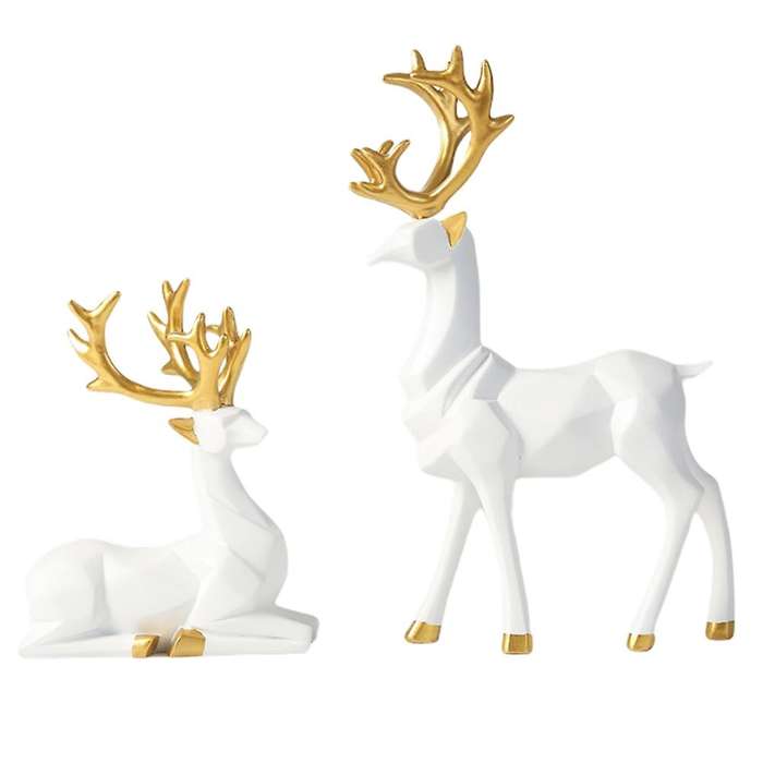 Origami Elk,resin Sitting Standing Deer Statues,for Home Decoration-d