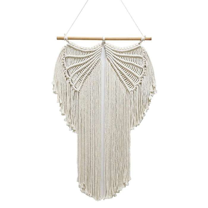 Macrame Woven Wall Hanging, Beautiful Angel Wings Tapestry