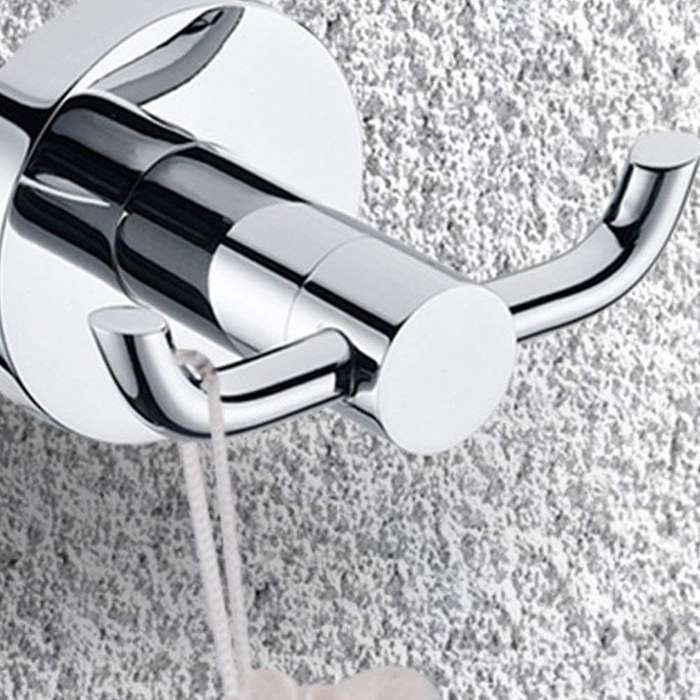 2pcs Stainless Steel Towel Holder Hooks Brass 2 Hook Chrome