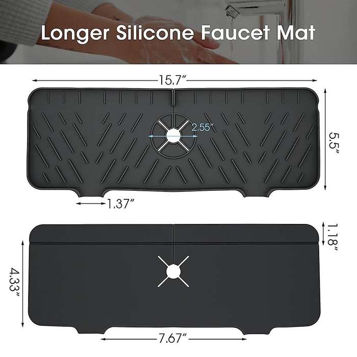 2pcs Kitchen Silicone Faucet Mat Sink Splash Guard Splash Catcher