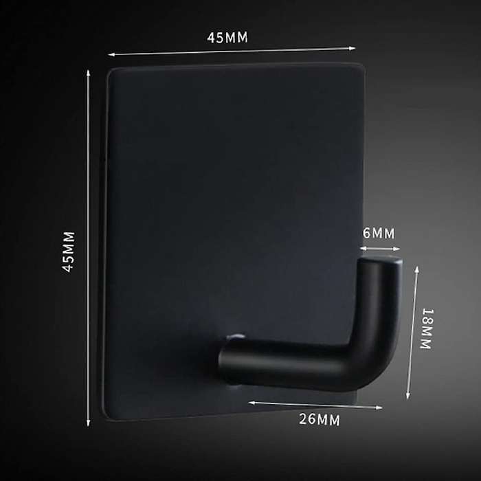 Hooks Self-adhesive Towel Hooks 12 Pieces,stainless Steel Black