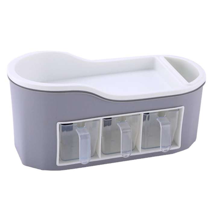 Multifunctional Spice Box Rack Storage Container Salt Storage (grey)
