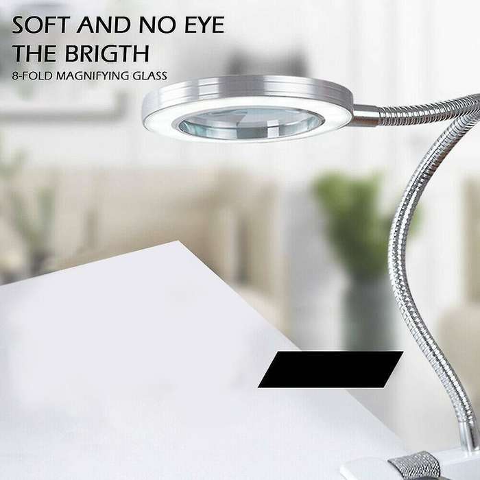 8x Magnifying Glass Beauty Nail Salon Tattoo Magnifier Lamp Light