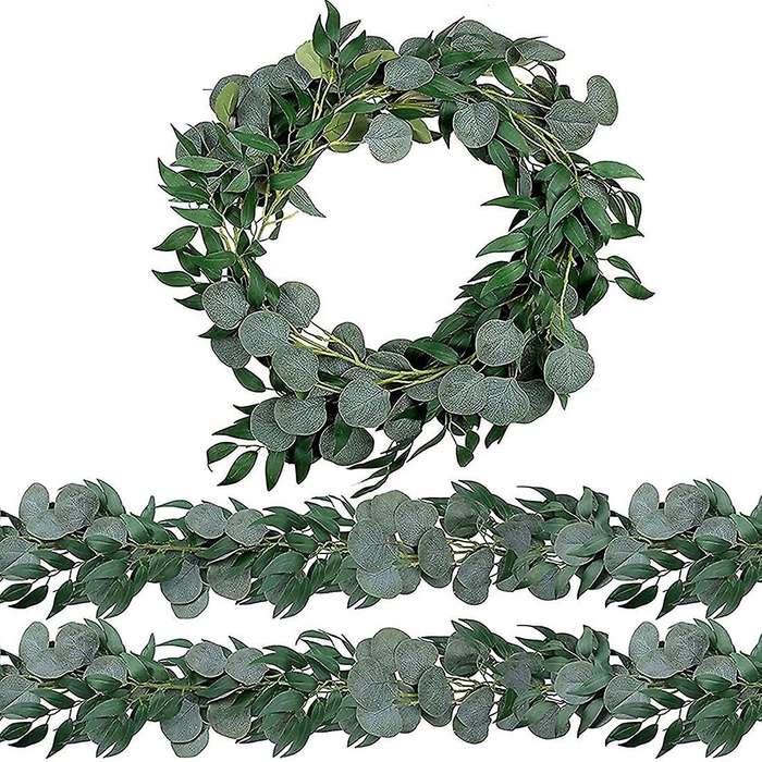 3 Pack 6.5 Feet Artificial Eucalyptus Garland for Wedding Party Home
