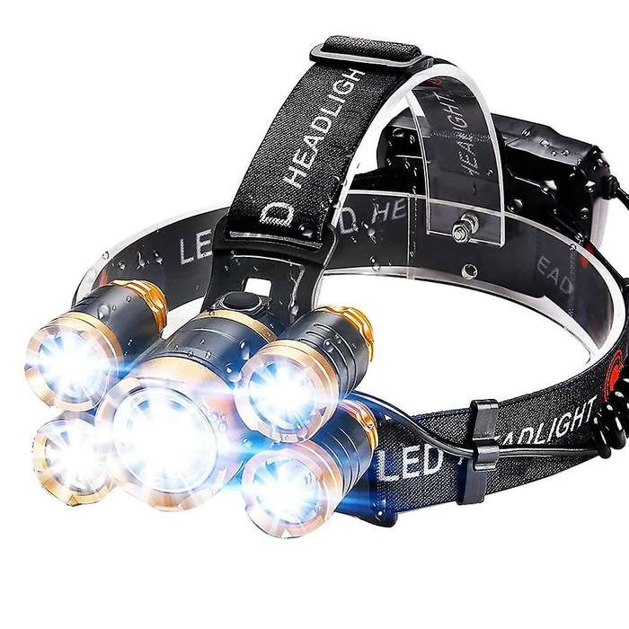 Flashlight, 5led Headlight, Usb Headlight,perfect for Camping,running