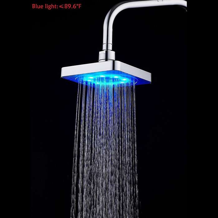 Led Square Shower Head Automatically Color-changing for Bathroom