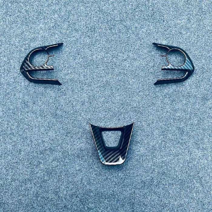 For Corolla Cross 2020-2022 Steering Wheel Button Cover Carbon Fiber