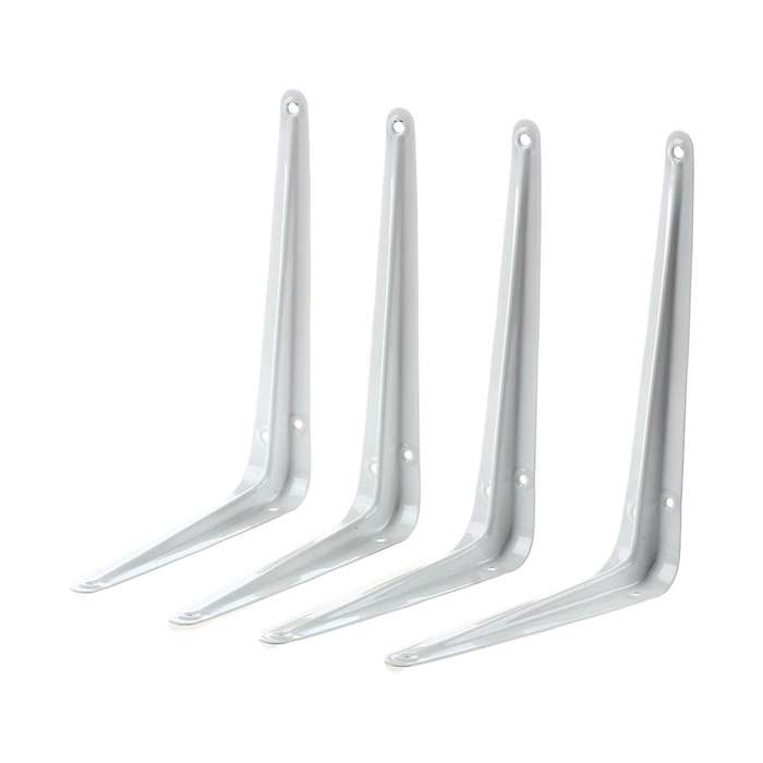 4pcs Wall Furniture Shelf Brackets Braces Iron White 15x20cm