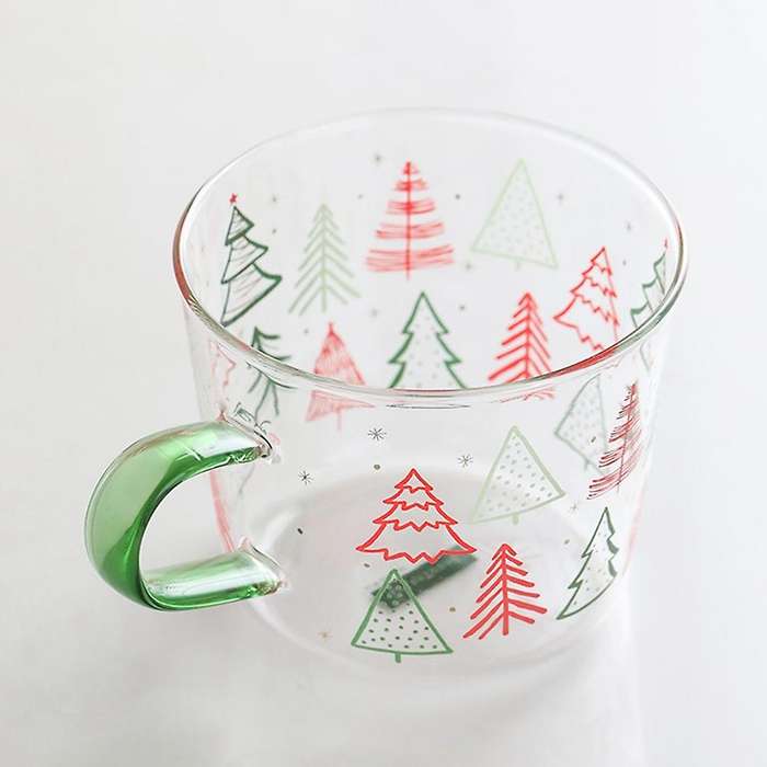 Nordic Rum Round Christmas Water Cup with Gift Box Xmas Tree C