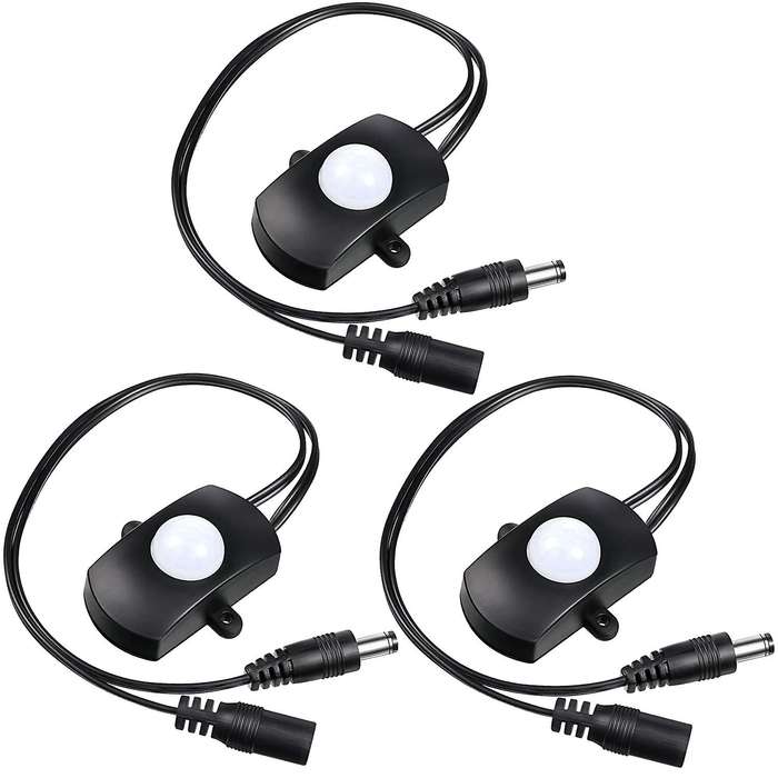 3pcs Automatic Mini 5a Pir Switch for Led Strip Light + Female Male