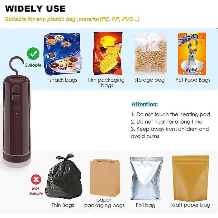 Handheld Vacuum Sealer, for Vacuum Storage Bags, with 2 Vacuum Bags