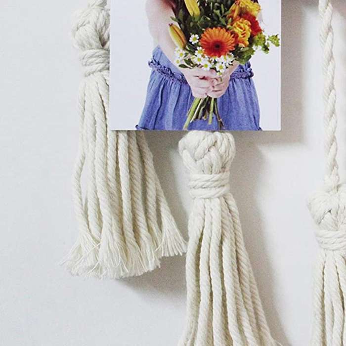 2x Hanging Photo Display Macrame Bohemian Art Tapestry Wall Hanging
