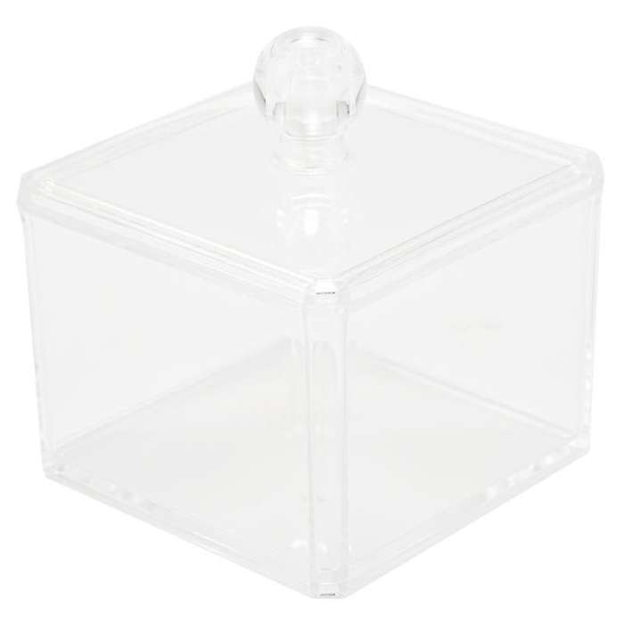 3x Cottonswab Storage Dispenser Clear,makeup Storage Box with Lid