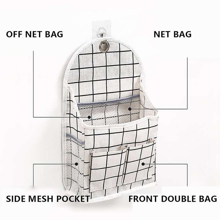 3pcs Wall Storage Bags, Door Closet Hanging Storage Bags, Cotton