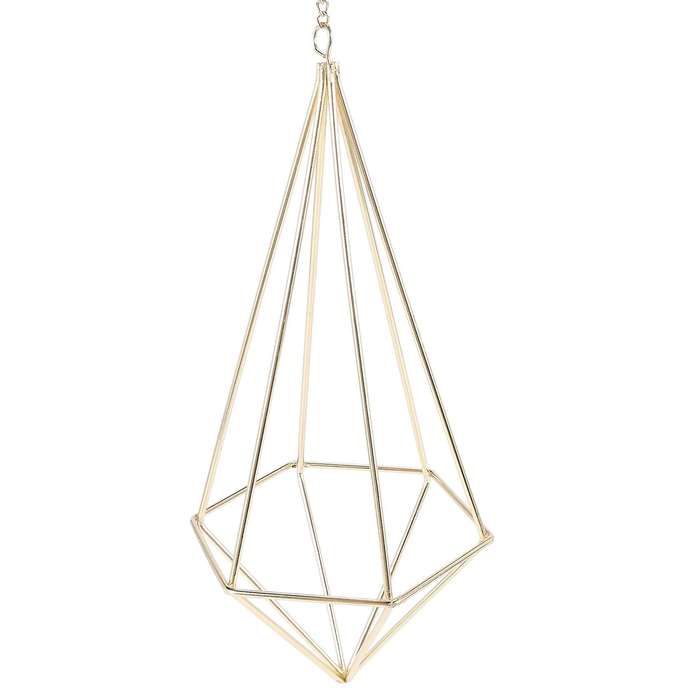 3x Hanging Air Plant Holder with Chain Tillandsia Container Gold