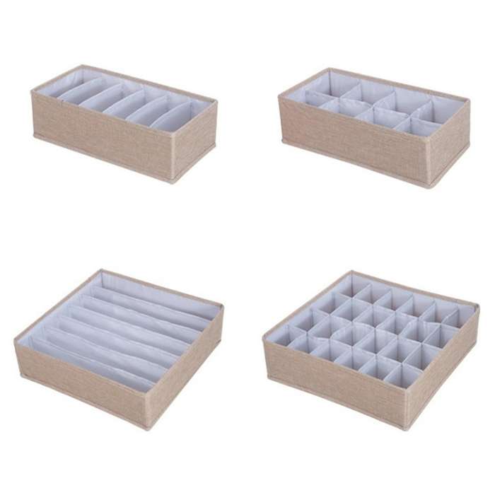 Underwear Drawer Organiser Internal Panty Socks Storage Box Khaki