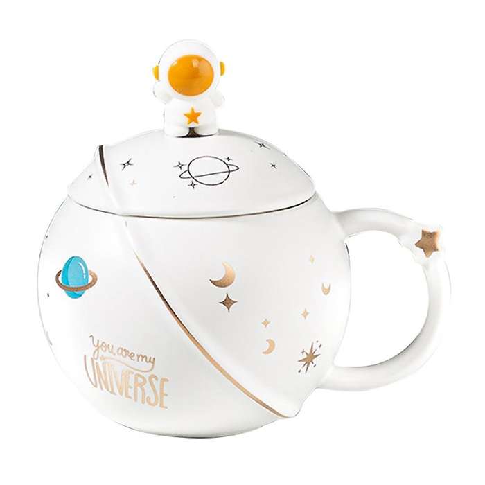 1 Set Coffee Mug Decorative Astronaut Planet Water Cup Drinking Mug A