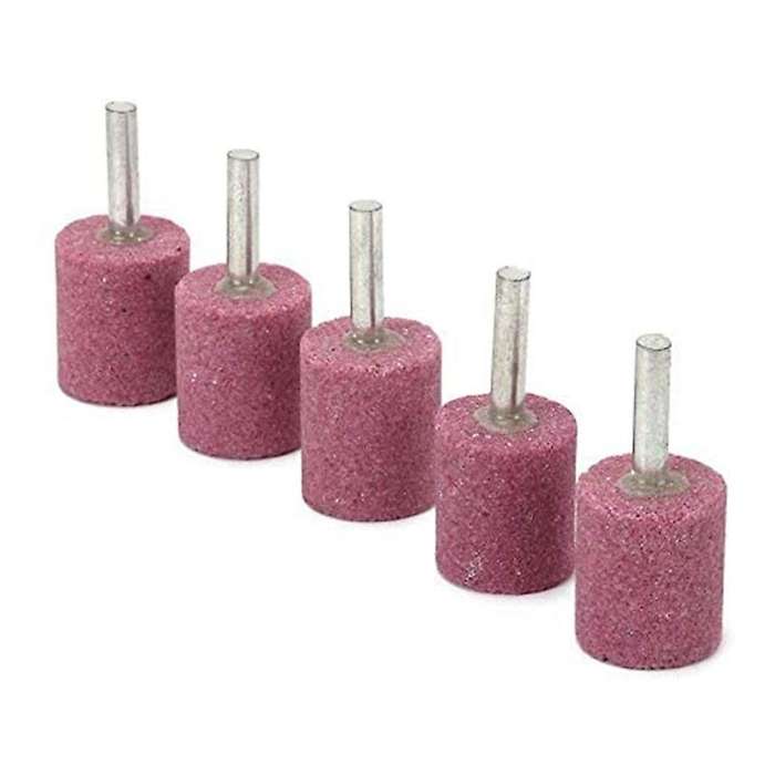 20pcs 1/4 Inch Cylindrical Red Corundum Grinding Heads Abrasive Tools