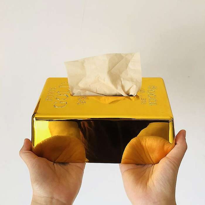 Paper Rack Royal Rose Gold Home Rectangle Shaped Tissue Box Holder