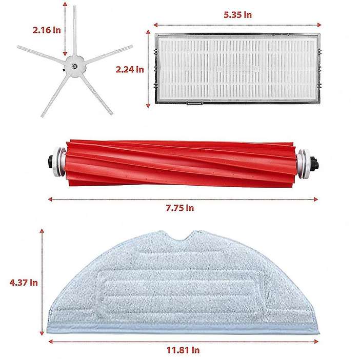 For Roborock S7 T7s Plus Robot Main Side Brush Hepa Filter Mop Cloth