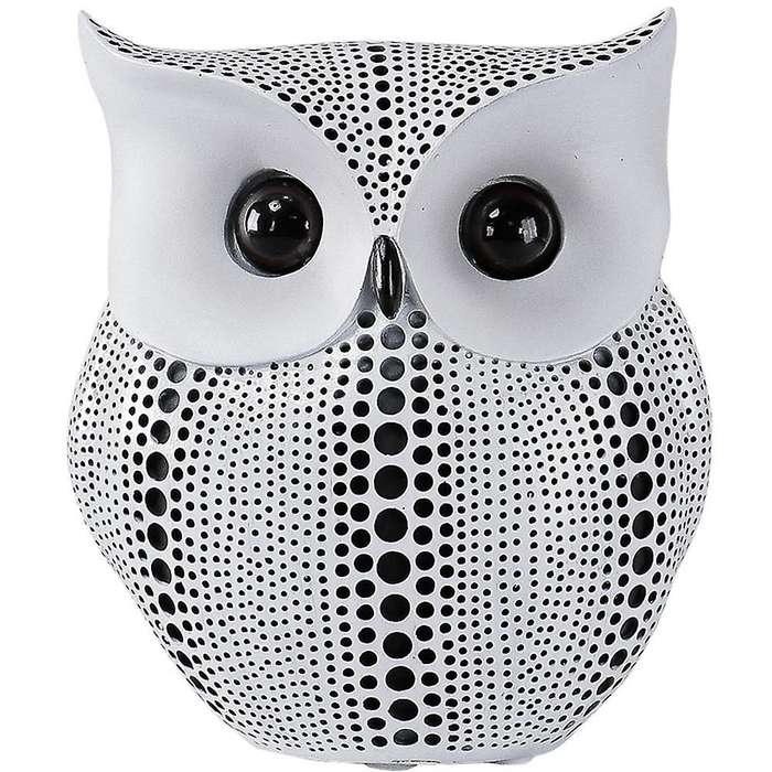 Statues for Owl Black White Resin Living Room Decor for Interior-b