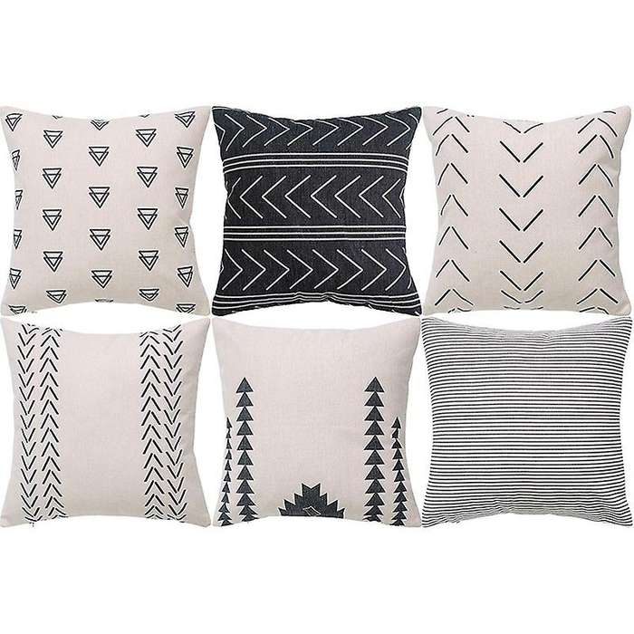 Geometric Pillow Case - Set Of 6 - Sofa Square Cushion Cushion Cover