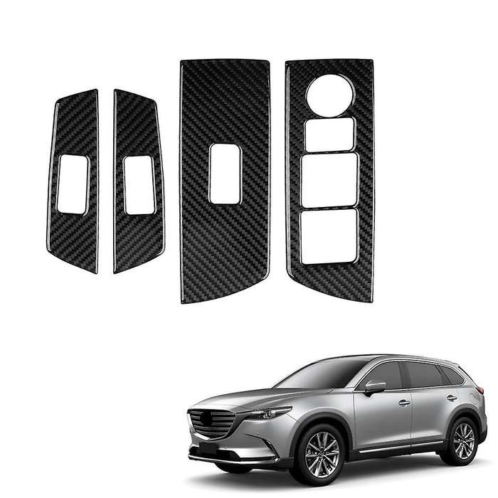Car Carbon Fiber Window Glass Lift Button Trim Switch Cover Right
