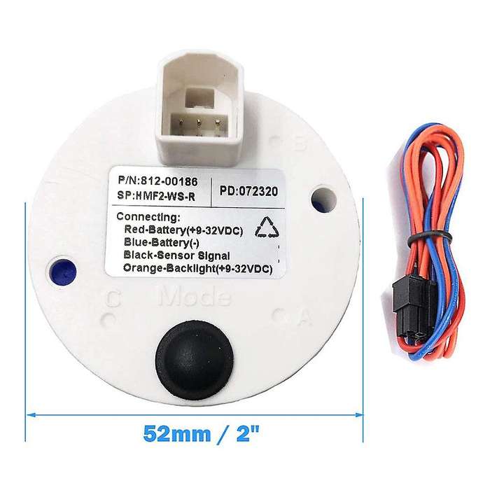 Universal Marine Fuel Gauge Digital Waterproof 7 Color 52mm 12v/24v B