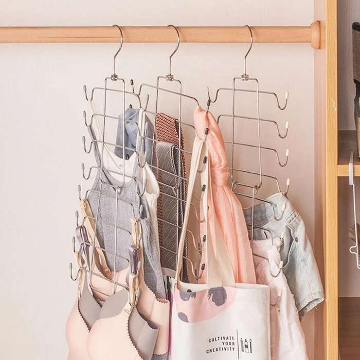 2pcs Space Saving Hangers for Tank Top Bra Pajamas Strappy Dress A