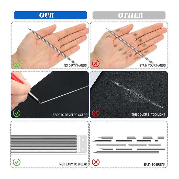 60 Pcs 2.8 Mm Solid Silver Streak Welder Pencil Refills