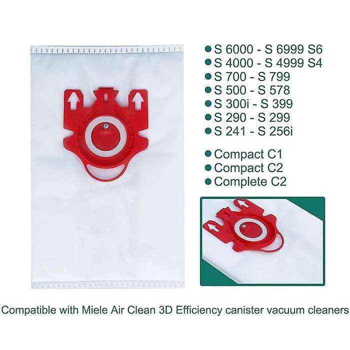 Fjm Vacuum Bags 12 Pack for Miele Fjm Bags Airclean 3d Efficiency