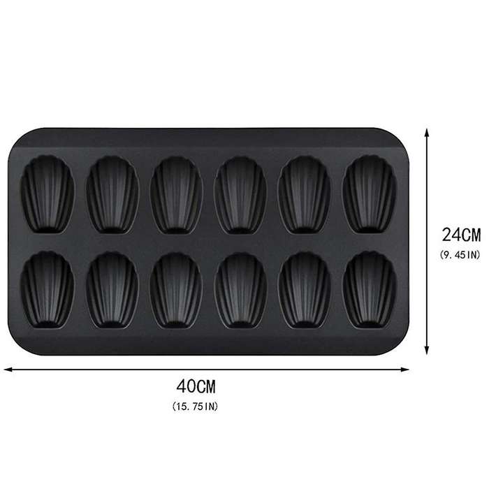 Non-stick Madeleine Pot Baking Mold 12 with Shell for Oven Baking