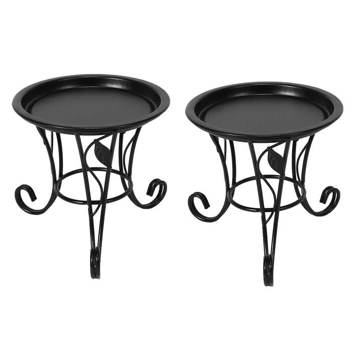 2x European Style Flower Stand Iron Stand+iron Plate for Desktop