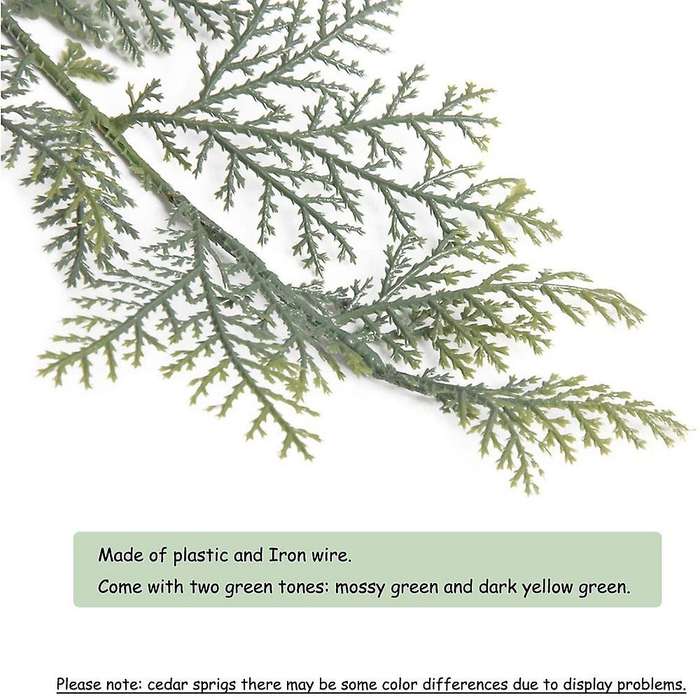 40 Pcs Artificial Cedar Sprigs Faux Cedar Branches Diy for Christmas