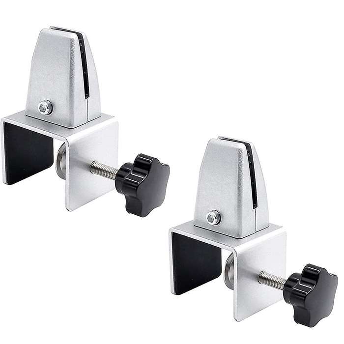 C-clamp Support, 2pcs Adjustable Silver Desk Partition Clamp Brackets