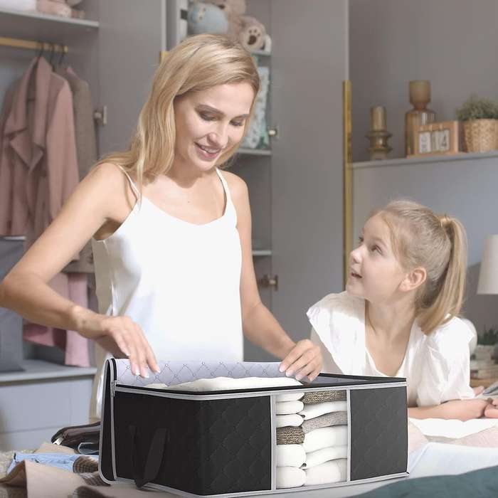 Clothes Storage Bag Foldable Storage Bin Closet Organizer 3 Pack