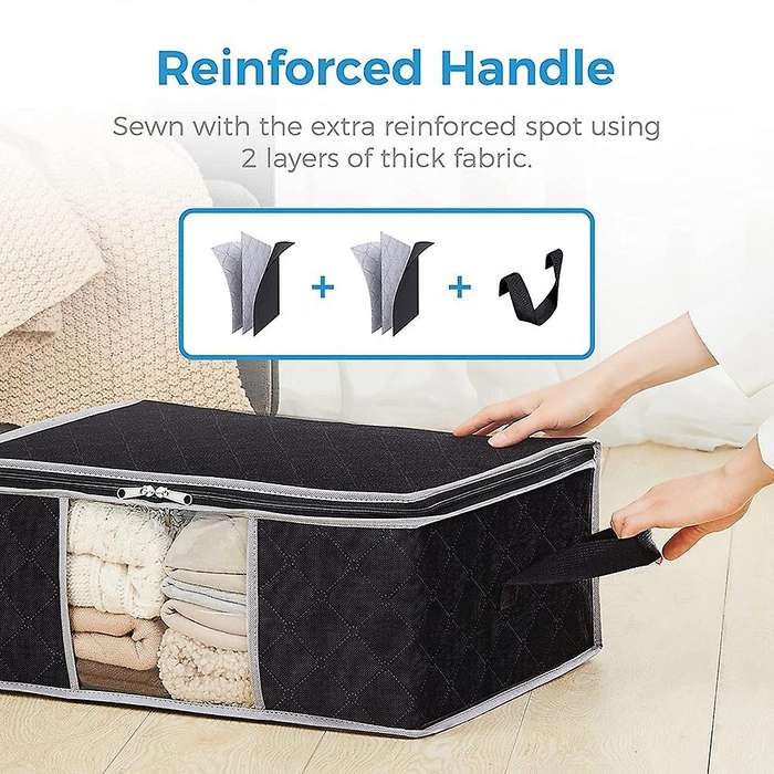 Clothes Storage Bag Foldable Storage Bin Closet Organizer 3 Pack