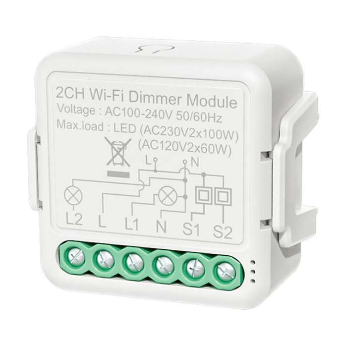 Tuya Led Wifi Dimmer Light Switch Module with 2 Way Control (2 Gang)