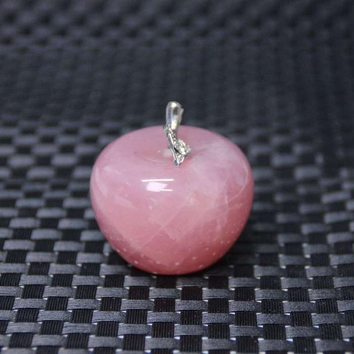 3pcs Natural Rose Quartz Pink Apple for Couple Decorations Diy Gift