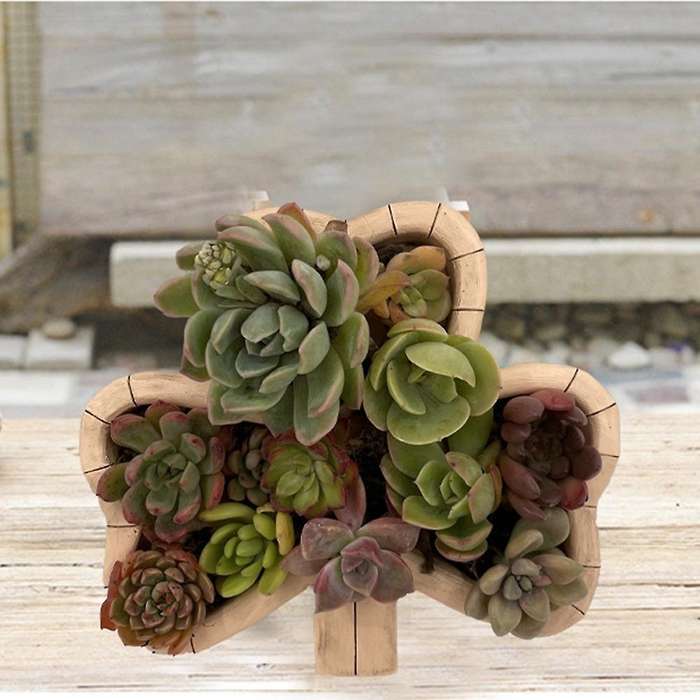 Animal Clover Model Decor Resin Flower Pot Imitation Wood Flowerpots