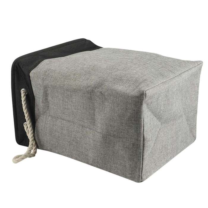 Cotton Linen Folding Laundry Hamper with Support Rod Laundry Basket