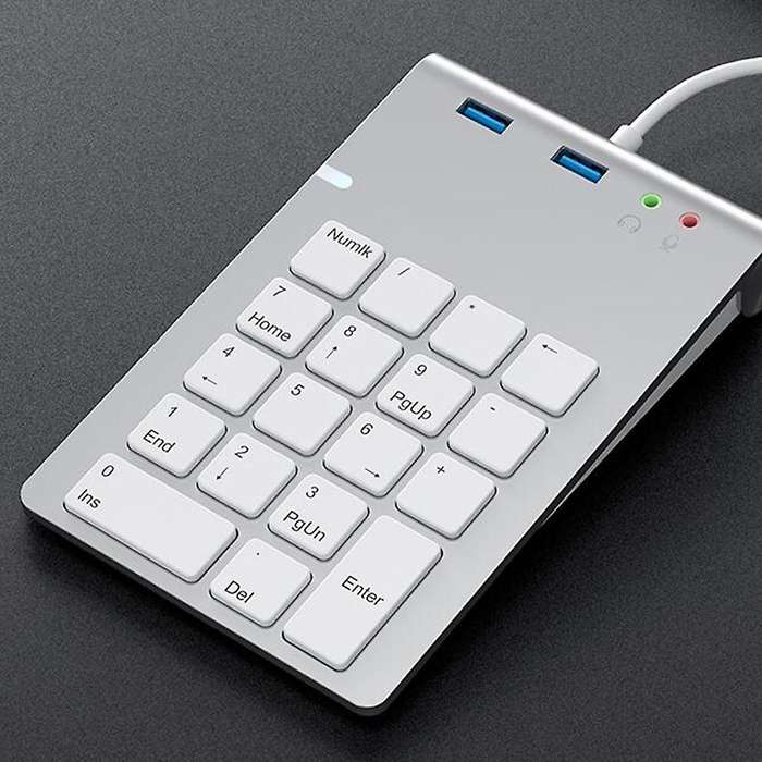 Usb Numeric Keypad 18 Keys with Usb 3.0 Port Hubs and Audio Adapter