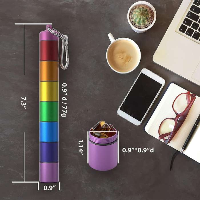 Pill Organizer-weekly Pill Box-metal Pill Box 7 Day Waterproof-2 Pack