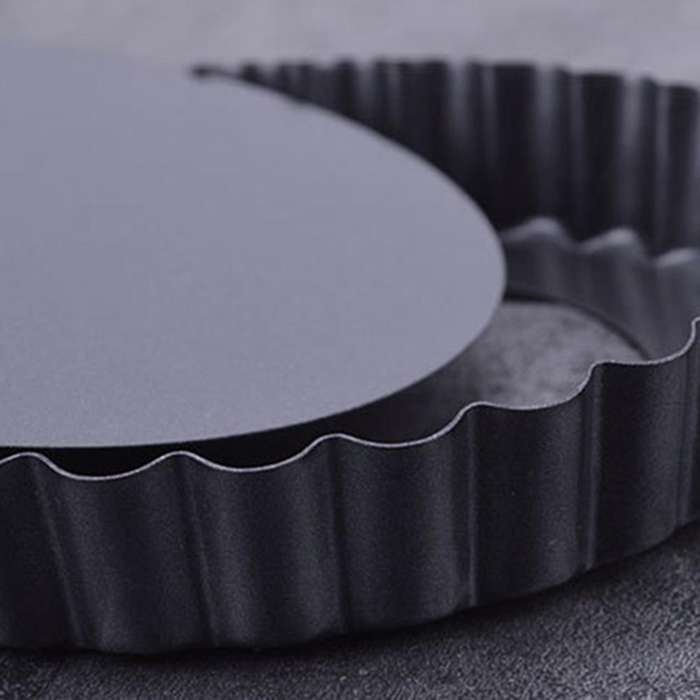 3pcs Removable Loose Bottom Quiche Tart Pan with Removable Base