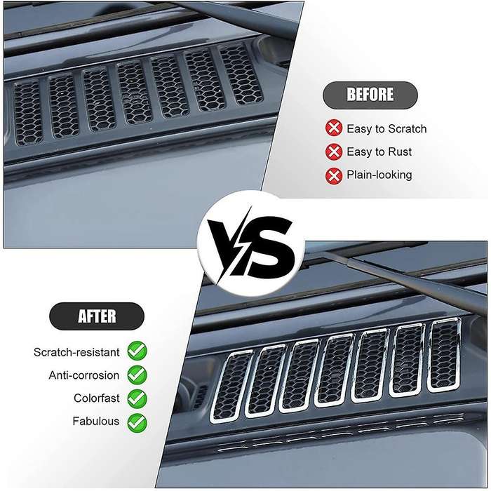 Jl Hood Vent Cover Air Intake Trim Frame for Wrangler Jl 2018+ &jt, C