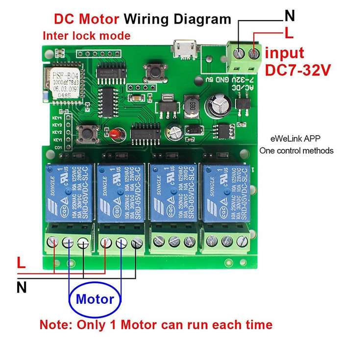4ch Smart Relay Module Ewelink Remote Control Switch Dc7-32v Wifi
