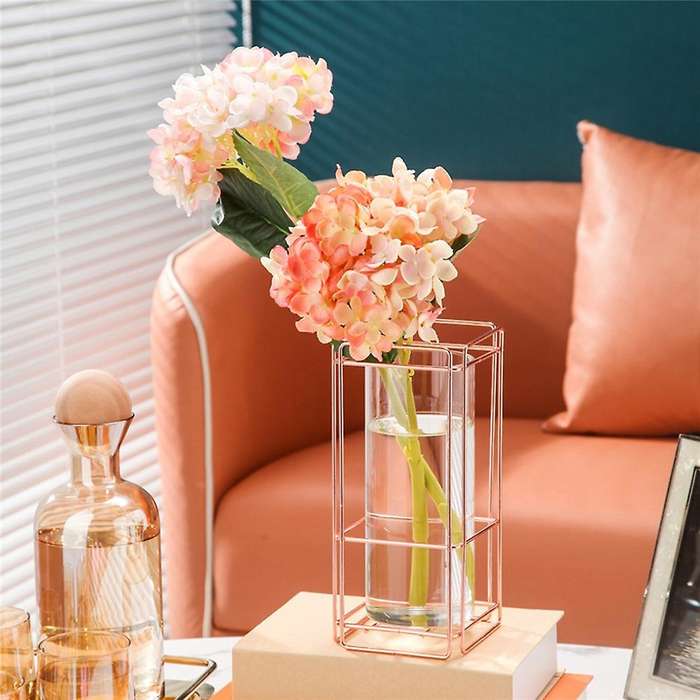Glass Vase Hydroponic Home Decor Accessories Flower Vases Black